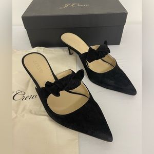 J Crew Suede Tie Slide Heel